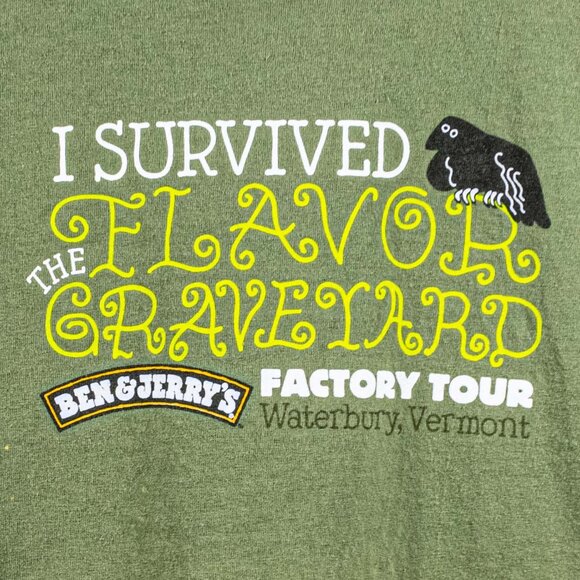 Ben & Jerry's Flavor Graveyard Tour T-Shirt 2004 Large Y2K Retro Ice Cream - Picture 2 of 8